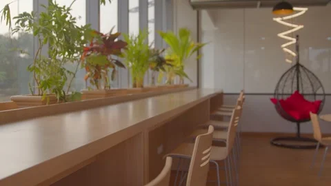 New interior office cafeteria Stock Footage 275507097