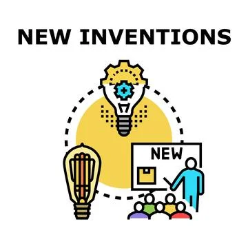 New inventions business idea development presentation concept Stock Illustration