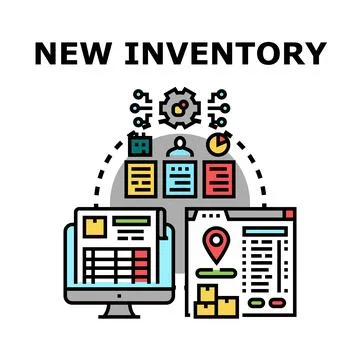 New inventory management system data tracking Stock Illustration