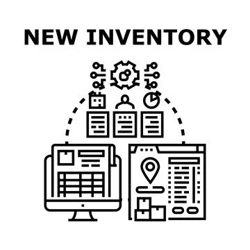 New inventory management system data tracking Stock Illustration