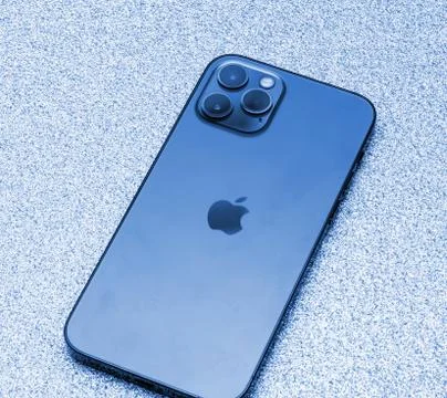 New iPhone 12 Pro Pro 5G Max with triple-camera by Apple Computers Stock Photos