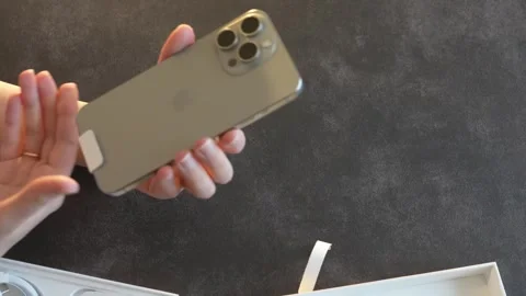 A new iPhone that is unpacked after purchase Stock Footage 280921053