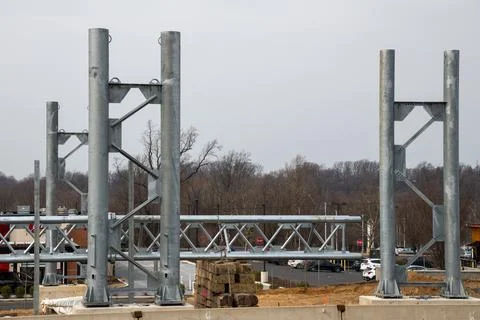 New iron support for the bridge Foto stock