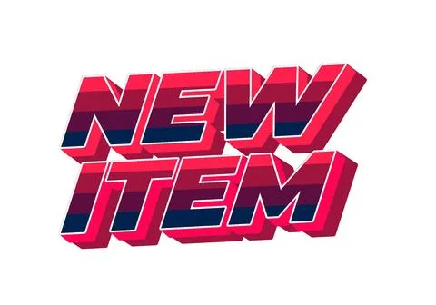 New item. Text effect in 3D style for print ad purpose Stock Illustration