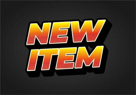 New item. Text effect in 3D style for print ad purpose Stock Illustration
