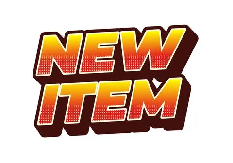 New item. Text effect in 3D style for print ad purpose Stock Illustration
