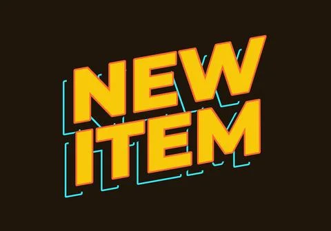 New item. Text effect in yellow color. 3D look Stock Illustration