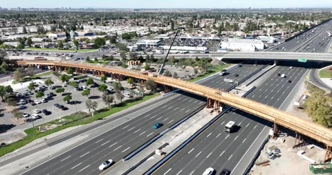 New Jeffrey Open Space Trail Bridge_Irvine, California Stock Footage 299891131