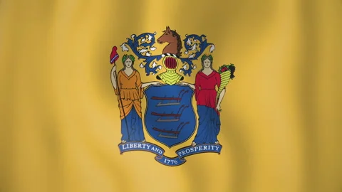New Jersey animated flag. Seamless loop. 4K Video stock 145390076