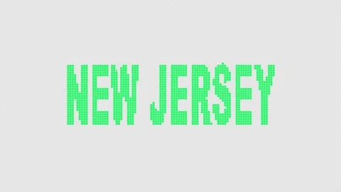 New Jersey. Animated text. Motion inscription. Alpha channel. 4K video. Stock Footage 154286925