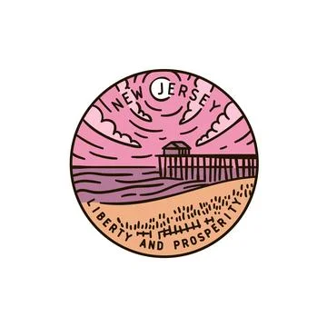 New Jersey. Beach Stock Illustration