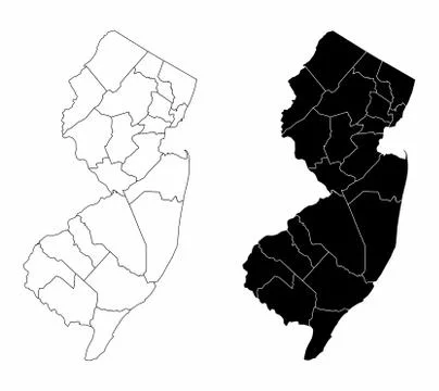 New Jersey county maps Stock Illustration