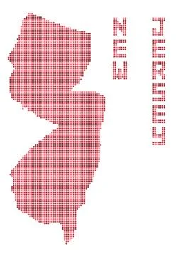 New Jersey Dot Map Illustrazione stock