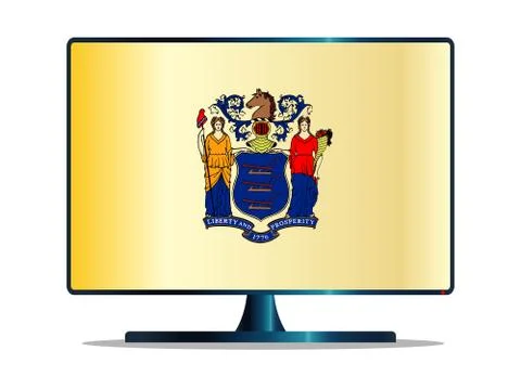 New Jersey Flag TV Stock Illustration