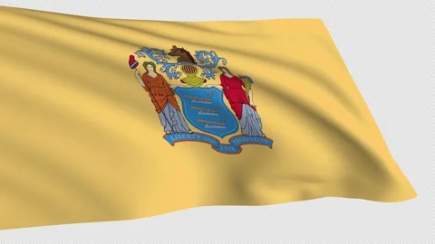 New Jersey flag waving on a transparent background. Stock Footage 323636766