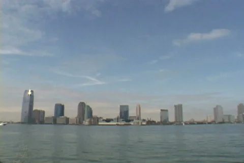 New Jersey Hudson River Real Time Stock Footage