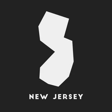 New Jersey icon. Us state map on dark background. Stylish New Jersey map wi.. Stockillustratie