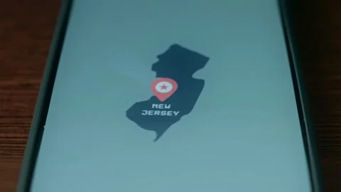 New Jersey interstate map with pointer icon, presentation Video stock 310054887