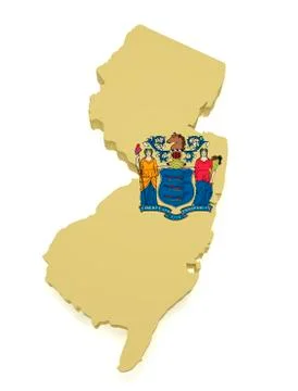 New jersey map 3d shape Stock Illustration