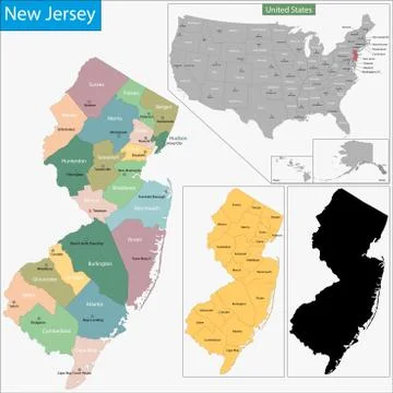New Jersey map Stock Illustration