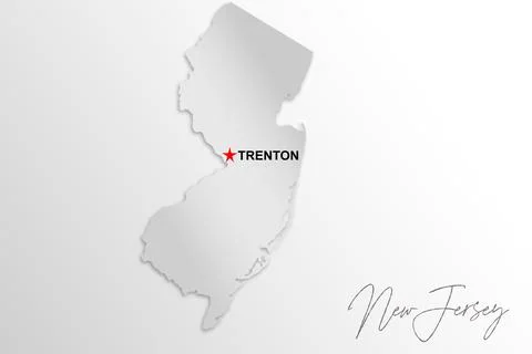 New Jersey map isolated on white background Illustrazione stock