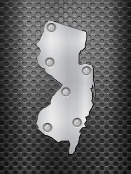 New Jersey metal map Ilustración de archivo