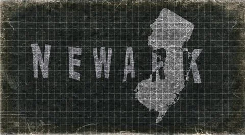 New Jersey Newark Typography Map Stock Illustration