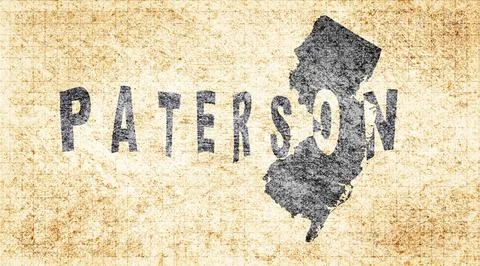 New Jersey Paterson Typography Map Stock Illustration