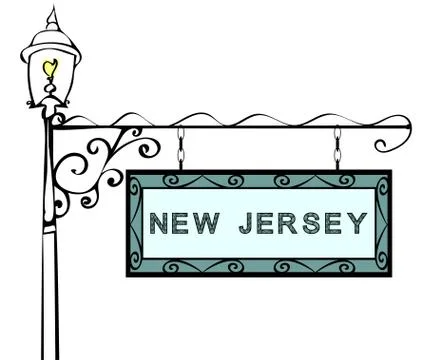 New Jersey retro pointer lamppost Stock Illustration