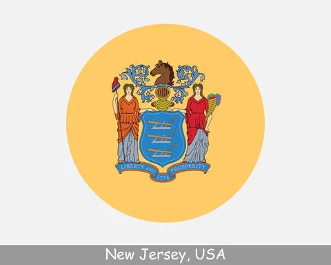 New Jersey Round Flag Stock Illustration