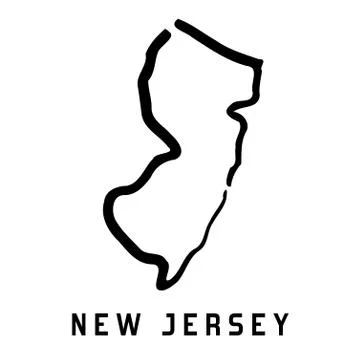 New Jersey simple logo. State map outline - smooth simplified US state shape  Ilustração Stock