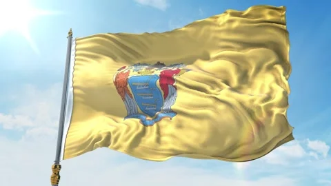New jersey State Flag 4K Stock Footage 343593474