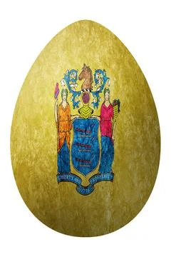 New Jersey state flag Easter Egg, New Jersey Happy Easter Stock Illustration