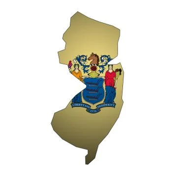 New Jersey state with flag Stock Illustration