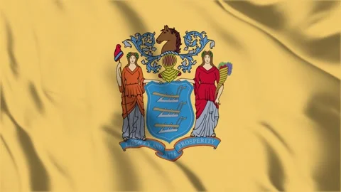 New Jersey State Flag Loop 4K Stock Footage 243875243