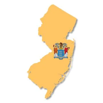 New Jersey State Flag Map Stock Illustration