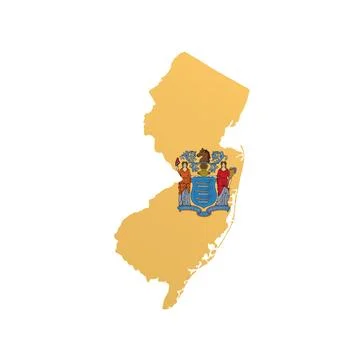 New Jersey State Flag Map Stock Illustration