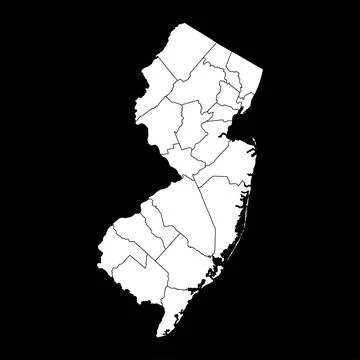 New Jersey state map with counties. Vector illustration. Stock Illustration