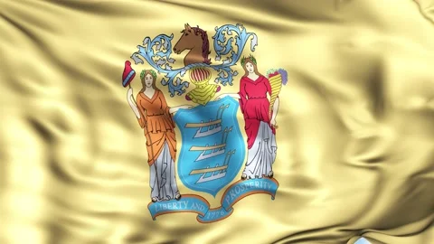 New Jersey State Waving Flag Background Vidéo 204139048