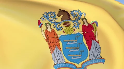 New Jersey State Waving Flag Background Loop Stock Footage 317846791