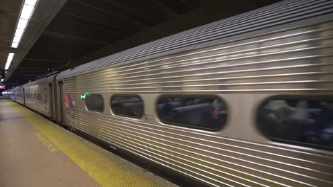 New Jersey transit, train station - New York city Stock Footage 71094760