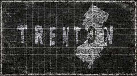 New Jersey Trenton Typography Map Stock Illustration