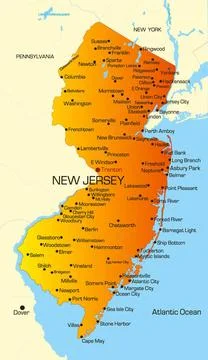 New Jersey Vector color map of New Jersey state. Usa Copyright: xZoonar.co... Stock Photos