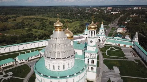 New Jerusalem monastery after reconstruction view from drone Stock Footage 116475339