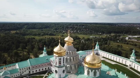 New Jerusalem monastery after reconstruction view from drone Stock Footage 116475358