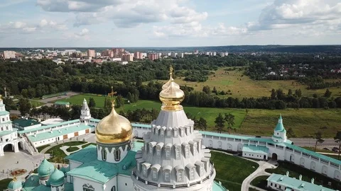 New Jerusalem monastery after reconstruction view from drone Stock Footage 116475400