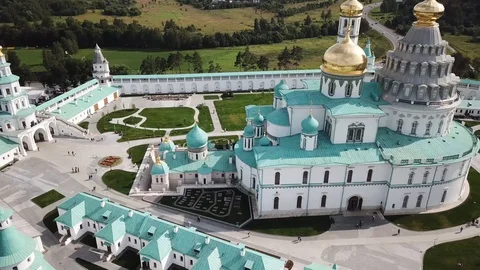 New Jerusalem monastery after renew Jerusalem monastery after reconstruction Stock Footage 116475357