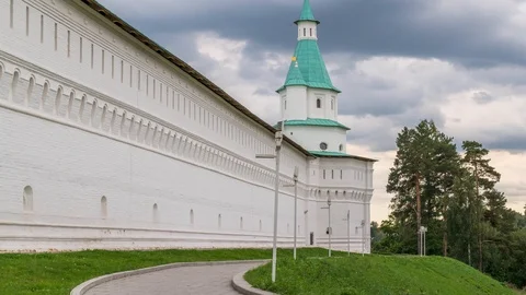 New Jerusalem Monastery. Evening sunset. Timelapse Stock Footage 114688888