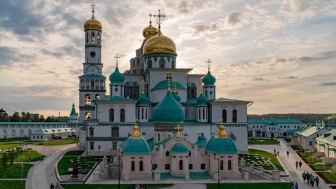 New Jerusalem Monastery. Evening sunset. Timelapse Vídeos de archivo 114688922