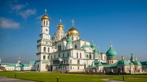 The New Jerusalem Monastery at Sunrise Stock Footage 157472209